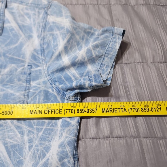 Guess Mens XL Blue Abstract Print Shirt Slim Fit - Picture 9 of 11